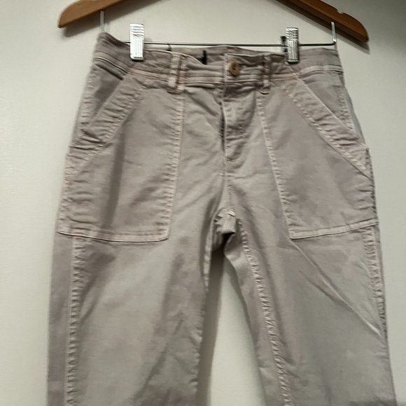 Cream Jean-Style Pants – Zippered Ankles, Stretchy & Chic! (Size 29 Gently-Used) - Picture 3 of 15